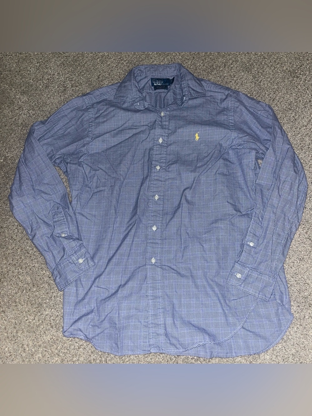 Polo Ralph Lauren Westerton Dress Shirt Long Sleeve Button Down Blue Yellow Sz L